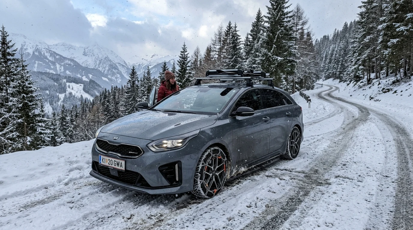 Kia ProCeed a sněhové řetězy: Povolené rozměry, prostor v podběhu a montáž